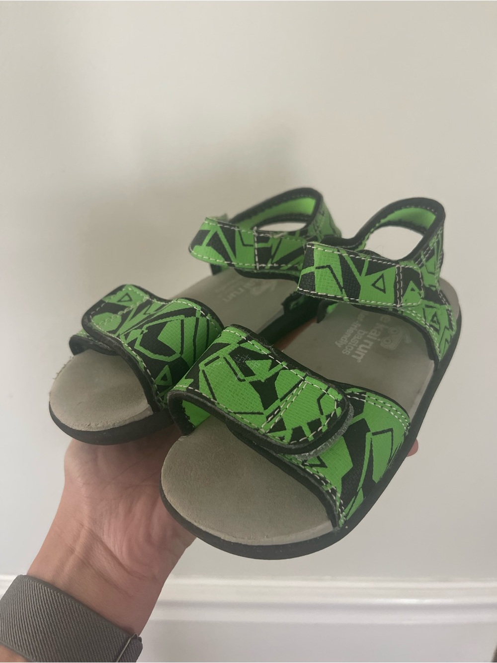 See Kai Run Bright Green Geometric Velcro Sandals